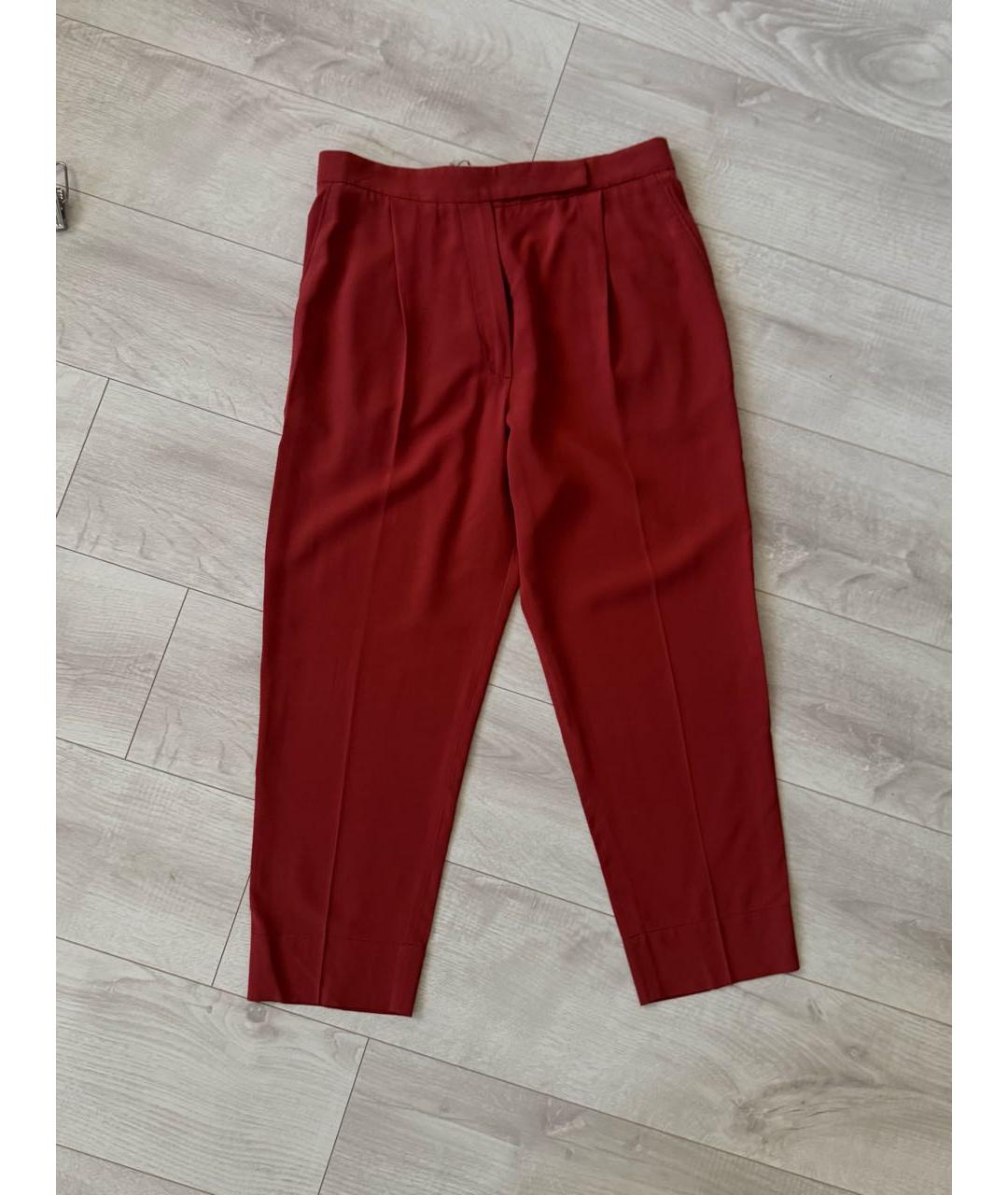 BRUNELLO CUCINELLI Красные шелковые брюки узкие, фото 3