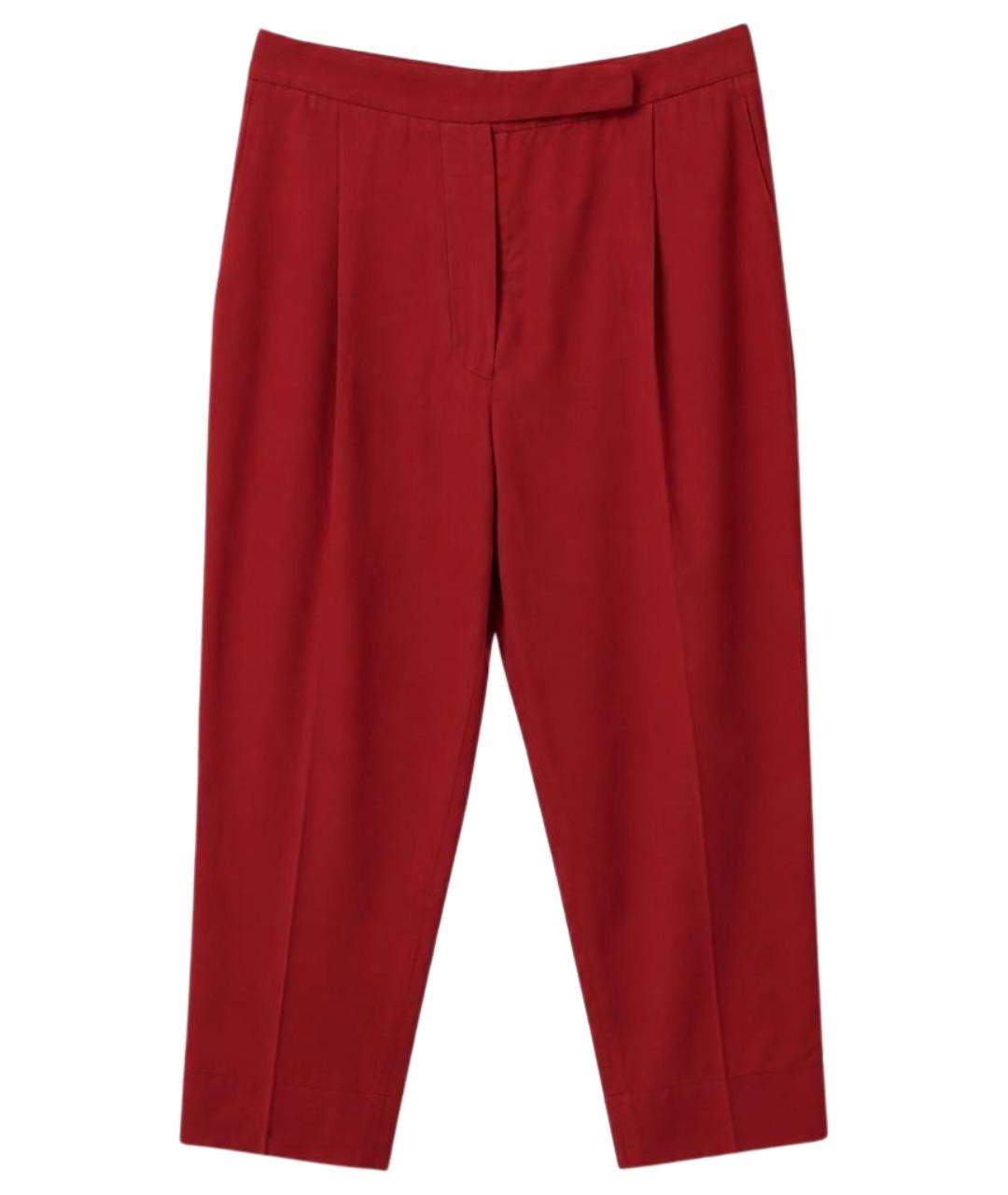 BRUNELLO CUCINELLI Красные шелковые брюки узкие, фото 1