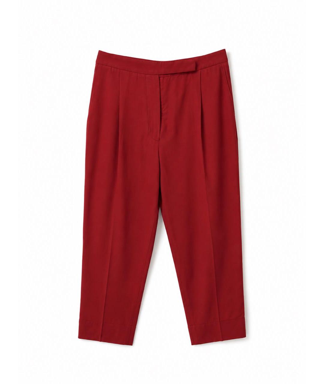 BRUNELLO CUCINELLI Красные шелковые брюки узкие, фото 8