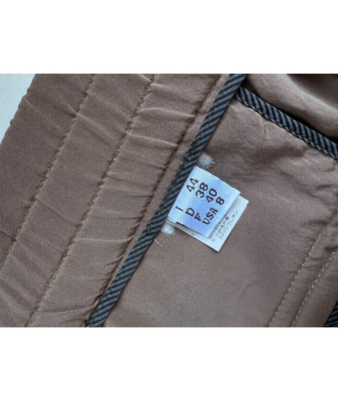 BRUNELLO CUCINELLI Коричневые шелковые брюки широкие, фото 5