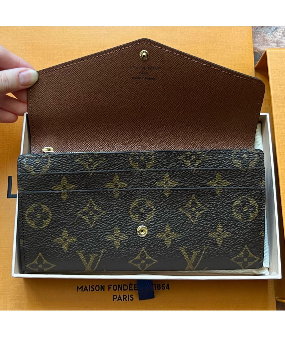 LOUIS VUITTON Коричневый кошелек, фото 3