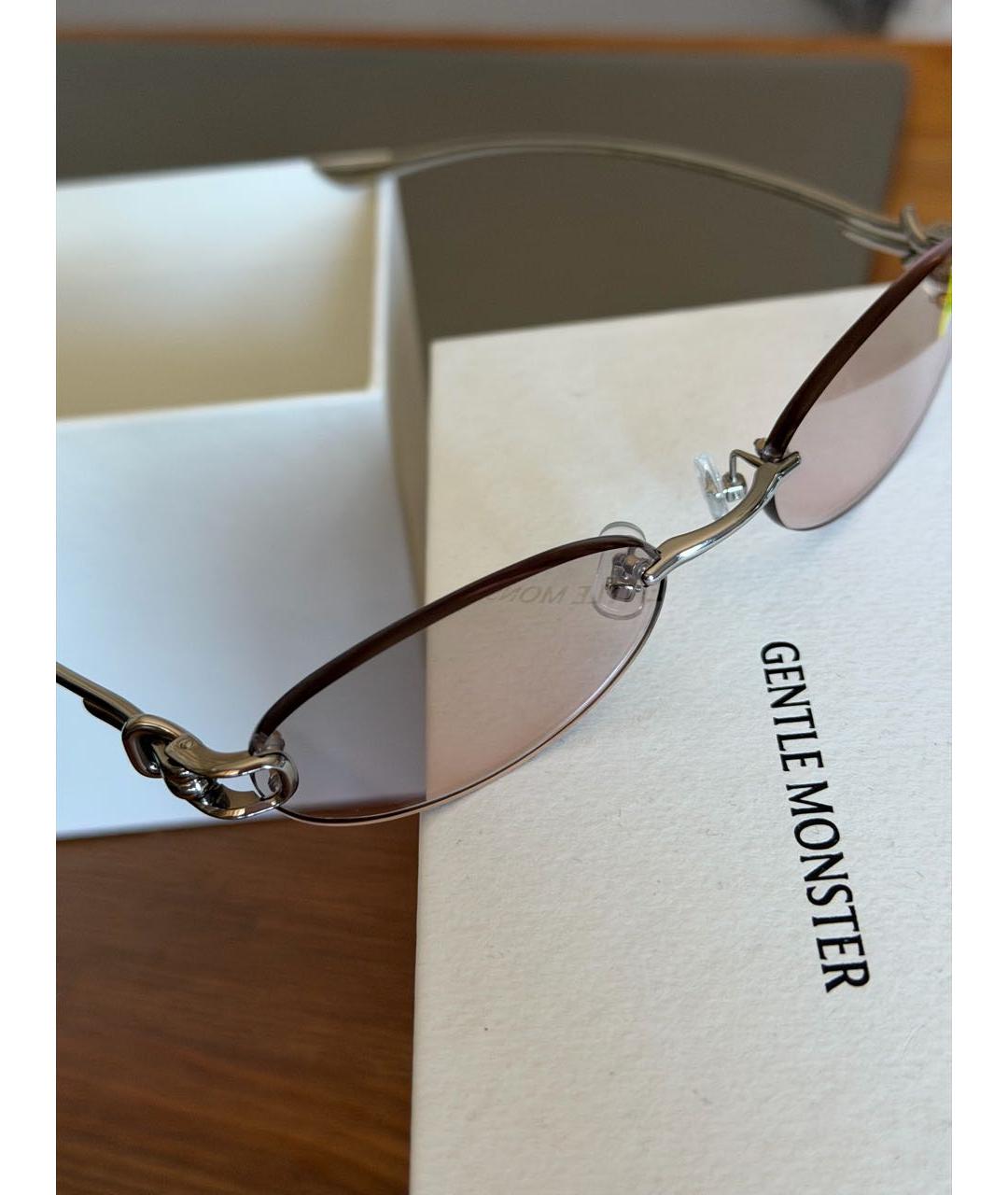 GENTLE MONSTER Серебряные металлические солнцезащитные очки, фото 7