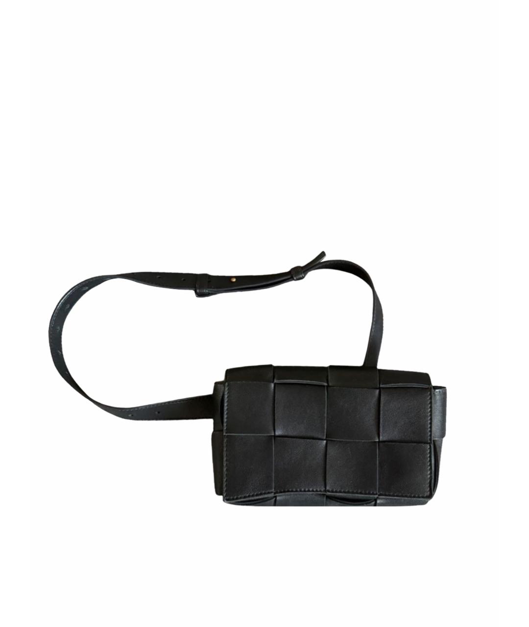BOTTEGA VENETA Черная кожаная поясная сумка, фото 1