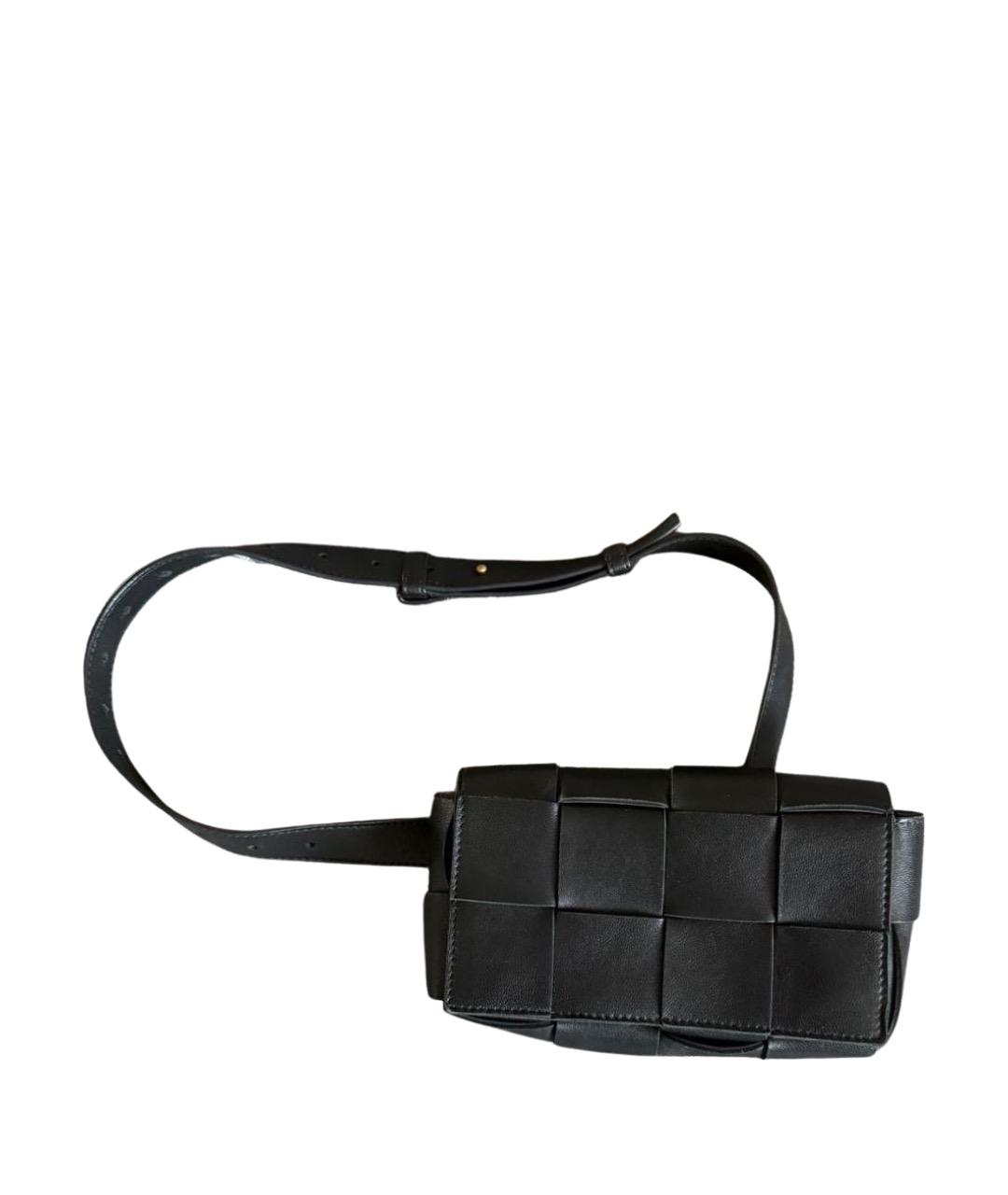 BOTTEGA VENETA Черная кожаная поясная сумка, фото 1