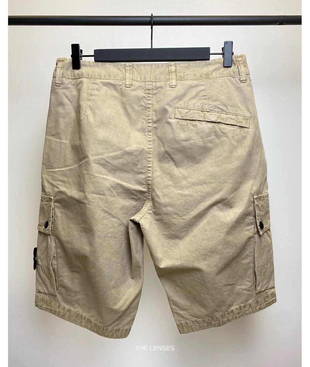 STONE ISLAND Бежевые хлопковые шорты, фото 6