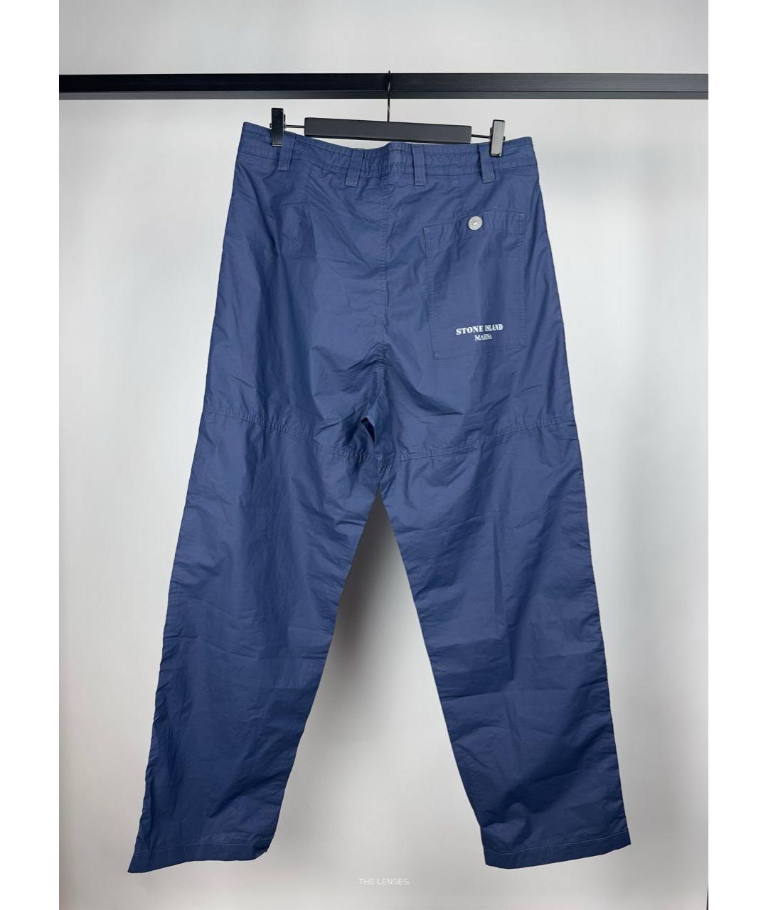 STONE ISLAND Темно-синие хлопковые повседневные брюки, фото 2