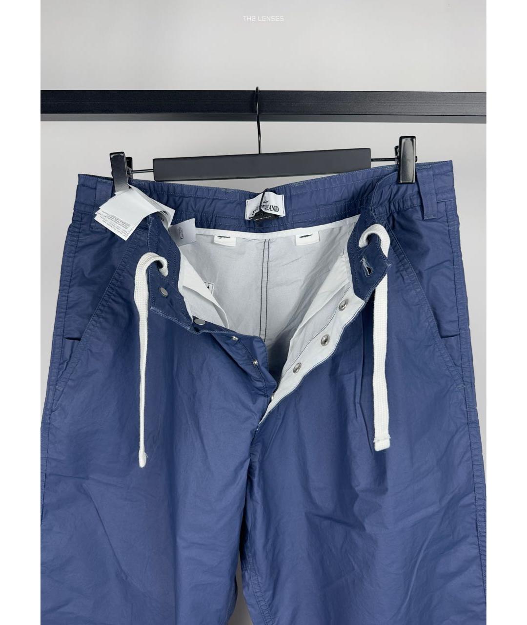 STONE ISLAND Темно-синие хлопковые повседневные брюки, фото 3