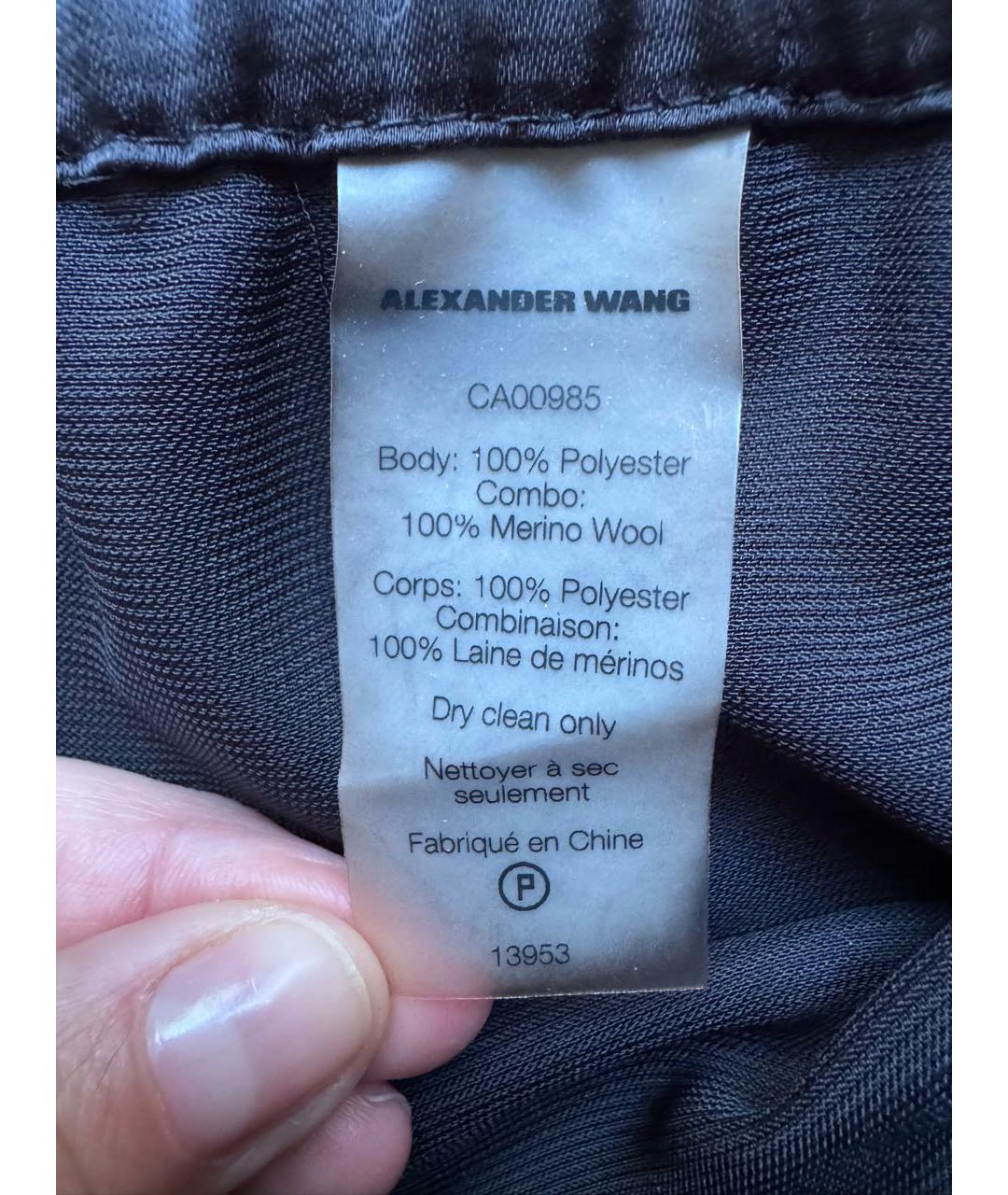ALEXANDER WANG Черная полиэстеровая юбка миди, фото 5