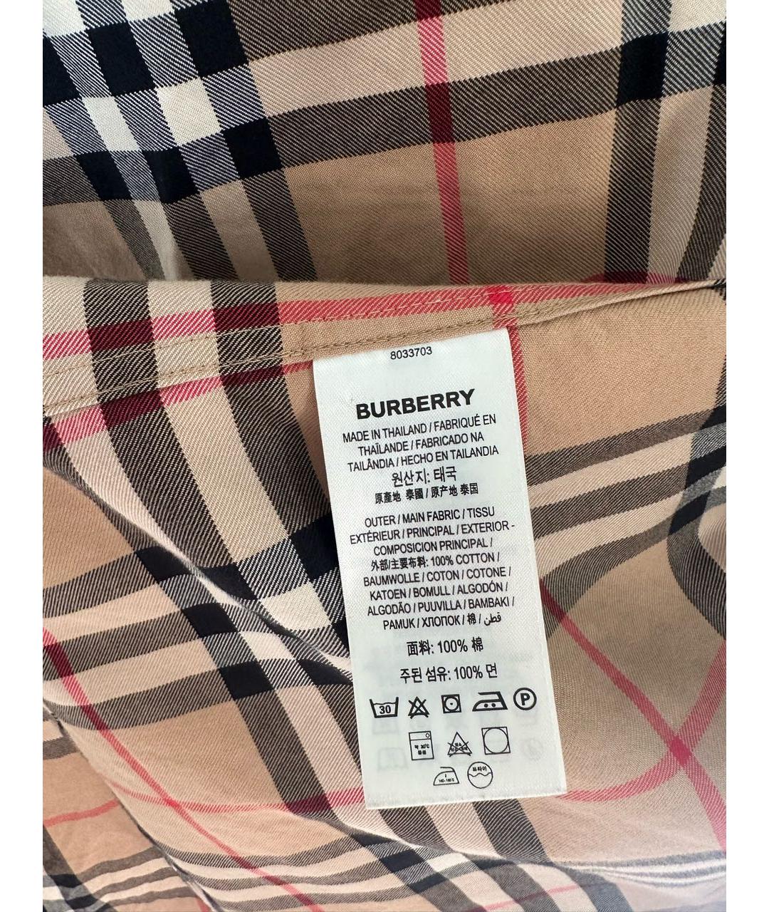 BURBERRY Мульти хлопковая кэжуал рубашка, фото 6
