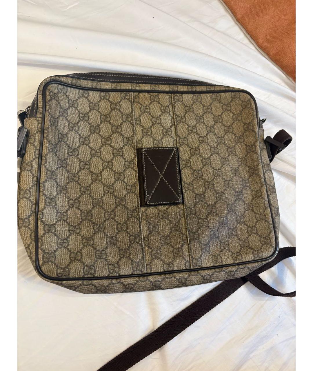 GUCCI Бежевая канва сумка на плечо, фото 3