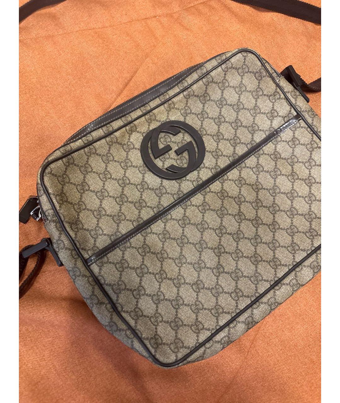 GUCCI Бежевая канва сумка на плечо, фото 2