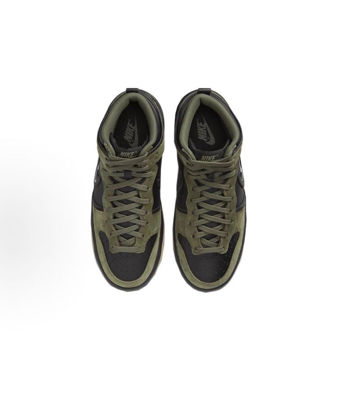 NIKE Хаки кожаные высокие кроссовки / кеды, фото 3