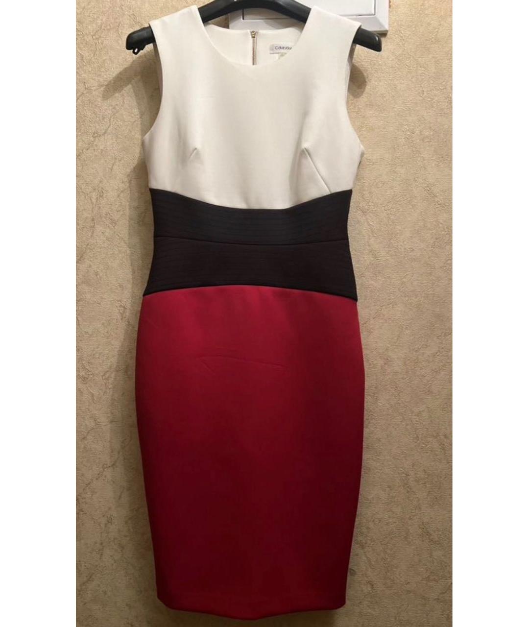 CALVIN KLEIN Мульти полиэстеровое платье, фото 6