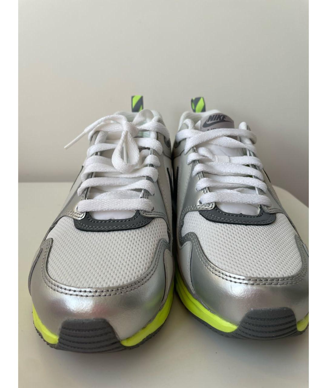 NIKE Серебряные кожаные кроссовки, фото 3