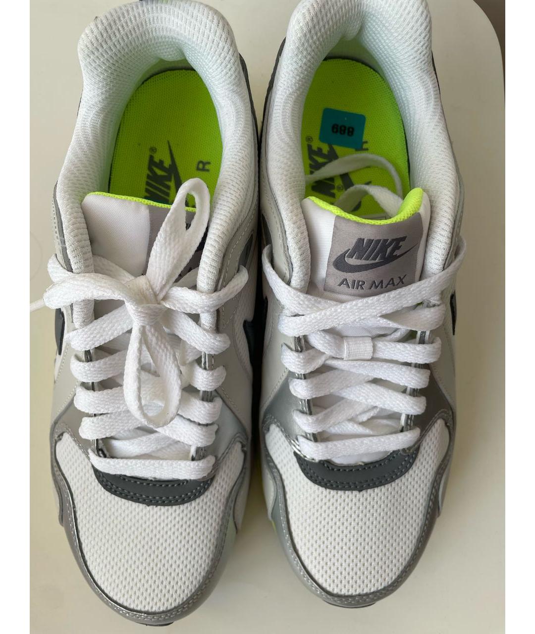 NIKE Серебряные кожаные кроссовки, фото 4
