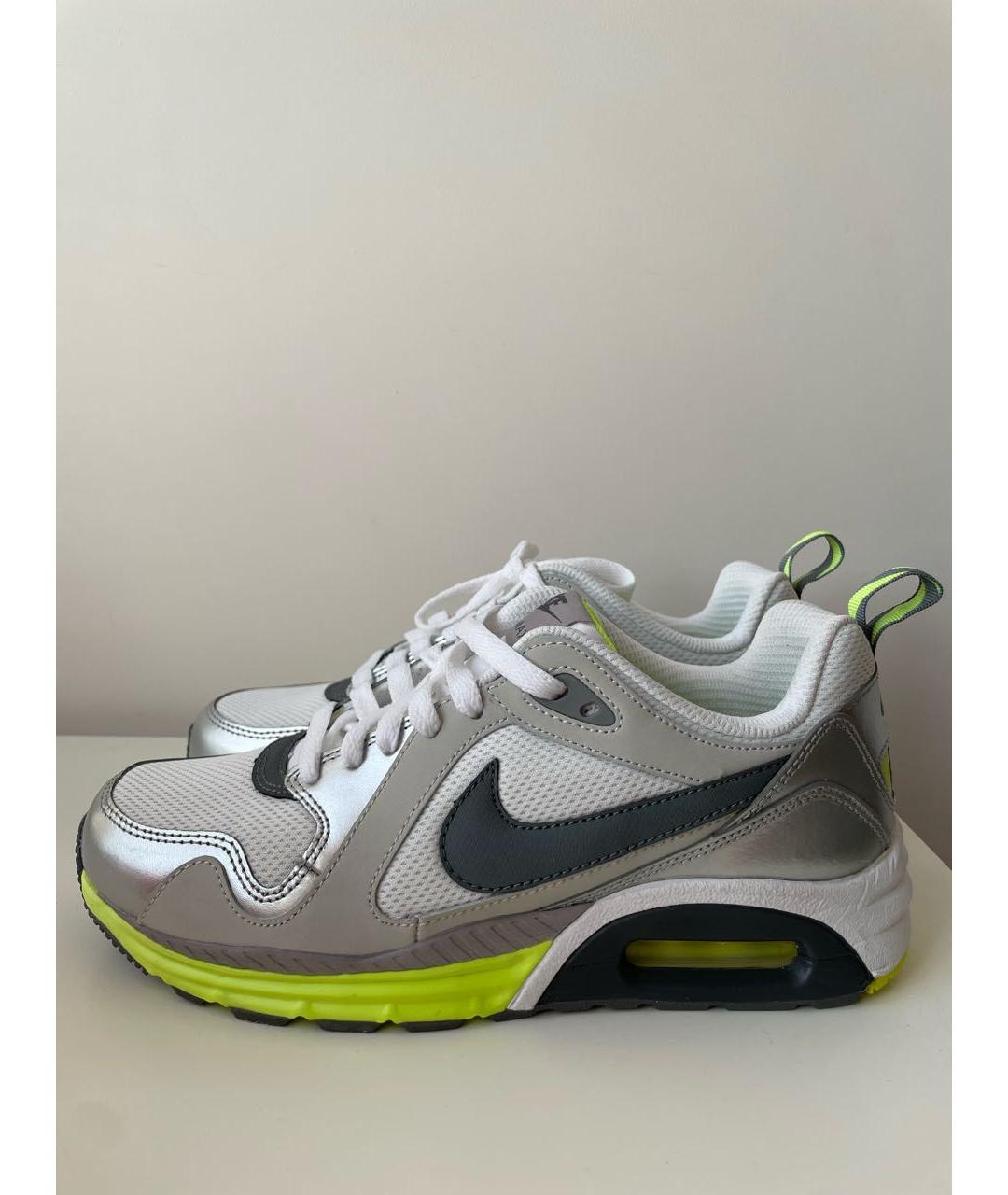 NIKE Серебряные кожаные кроссовки, фото 8