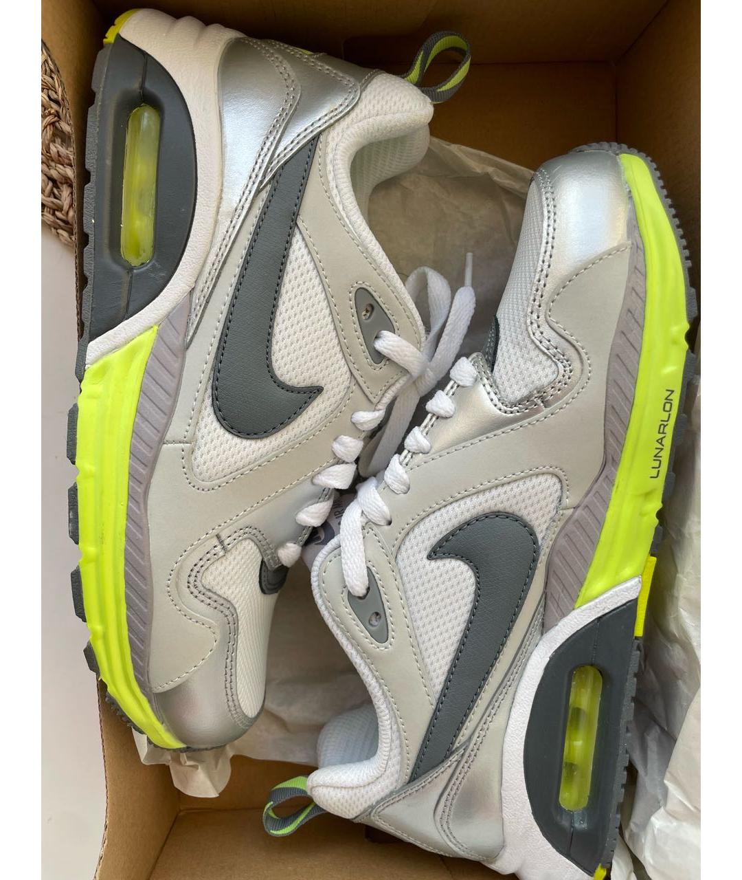 NIKE Серебряные кожаные кроссовки, фото 6