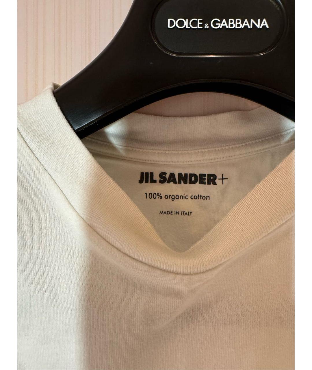 JIL SANDER Белая хлопковая футболка, фото 3