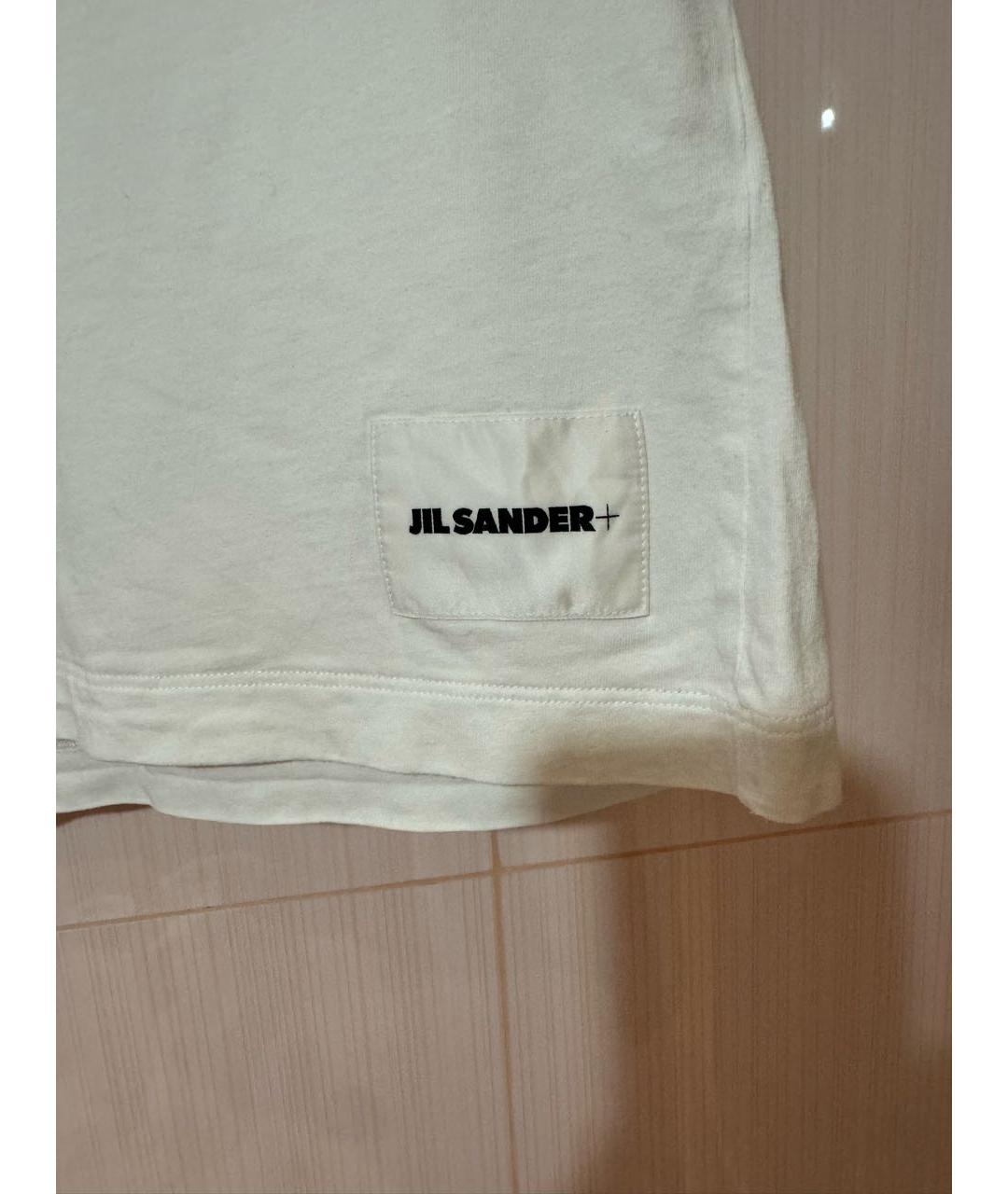 JIL SANDER Белая хлопковая футболка, фото 2
