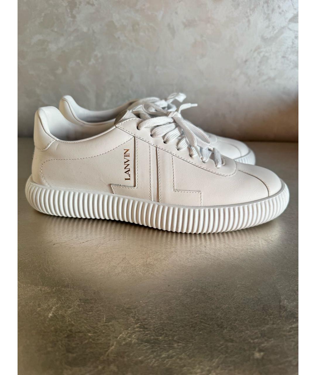 LANVIN Белые кожаные кеды, фото 5