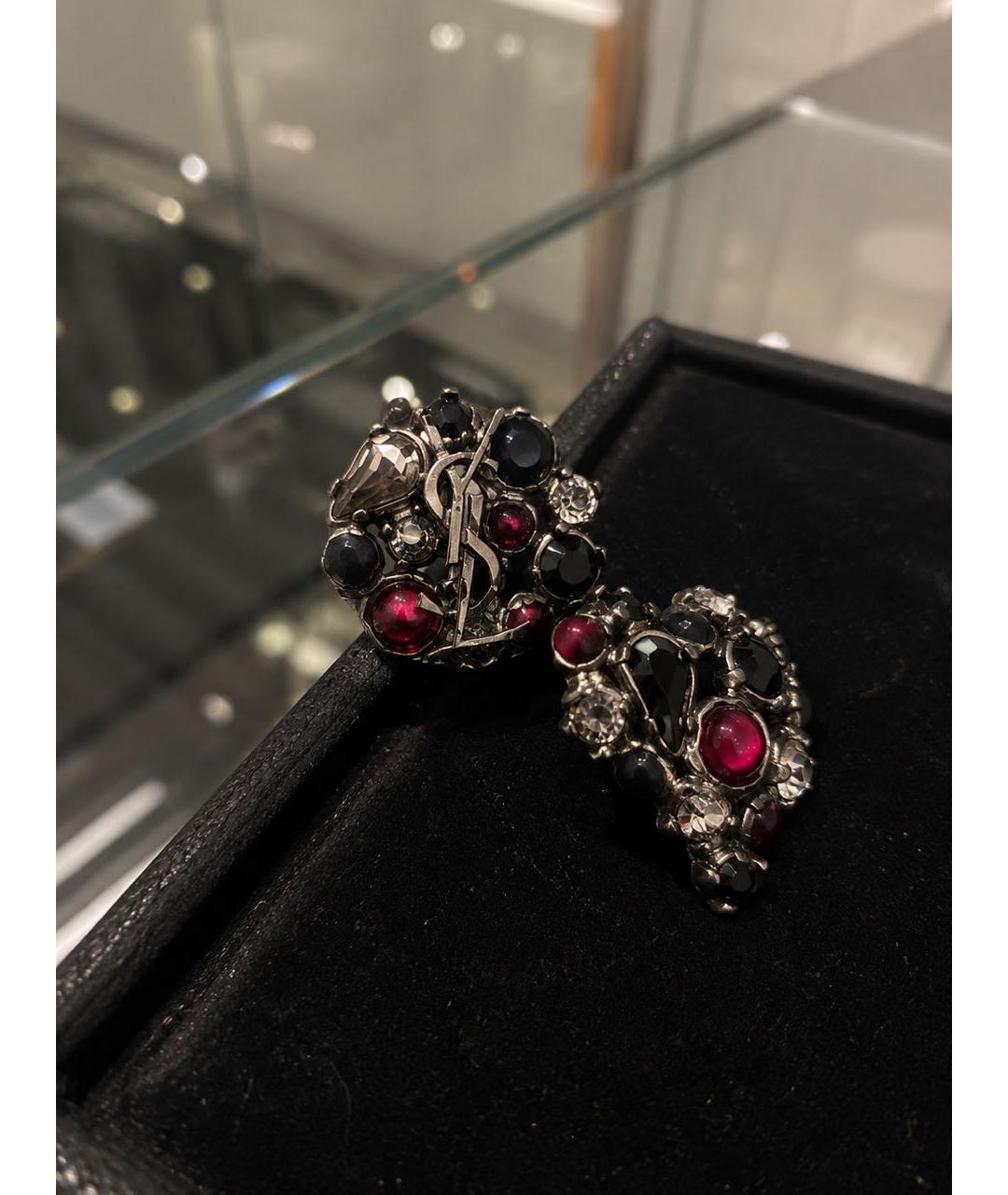 SAINT LAURENT Серебряные латунные серьги, фото 5