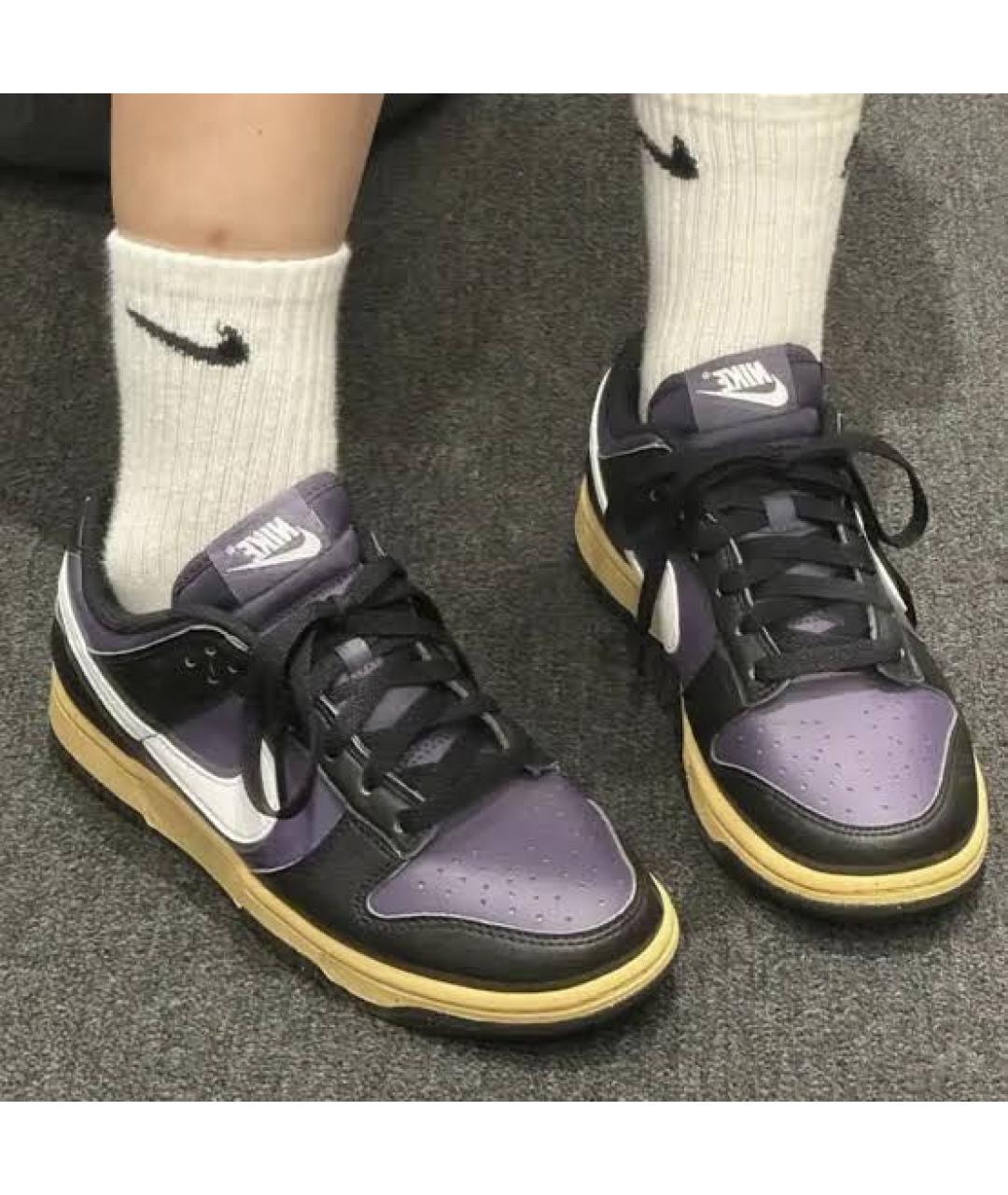 NIKE Бордовые кроссовки из искусственной кожи, фото 3