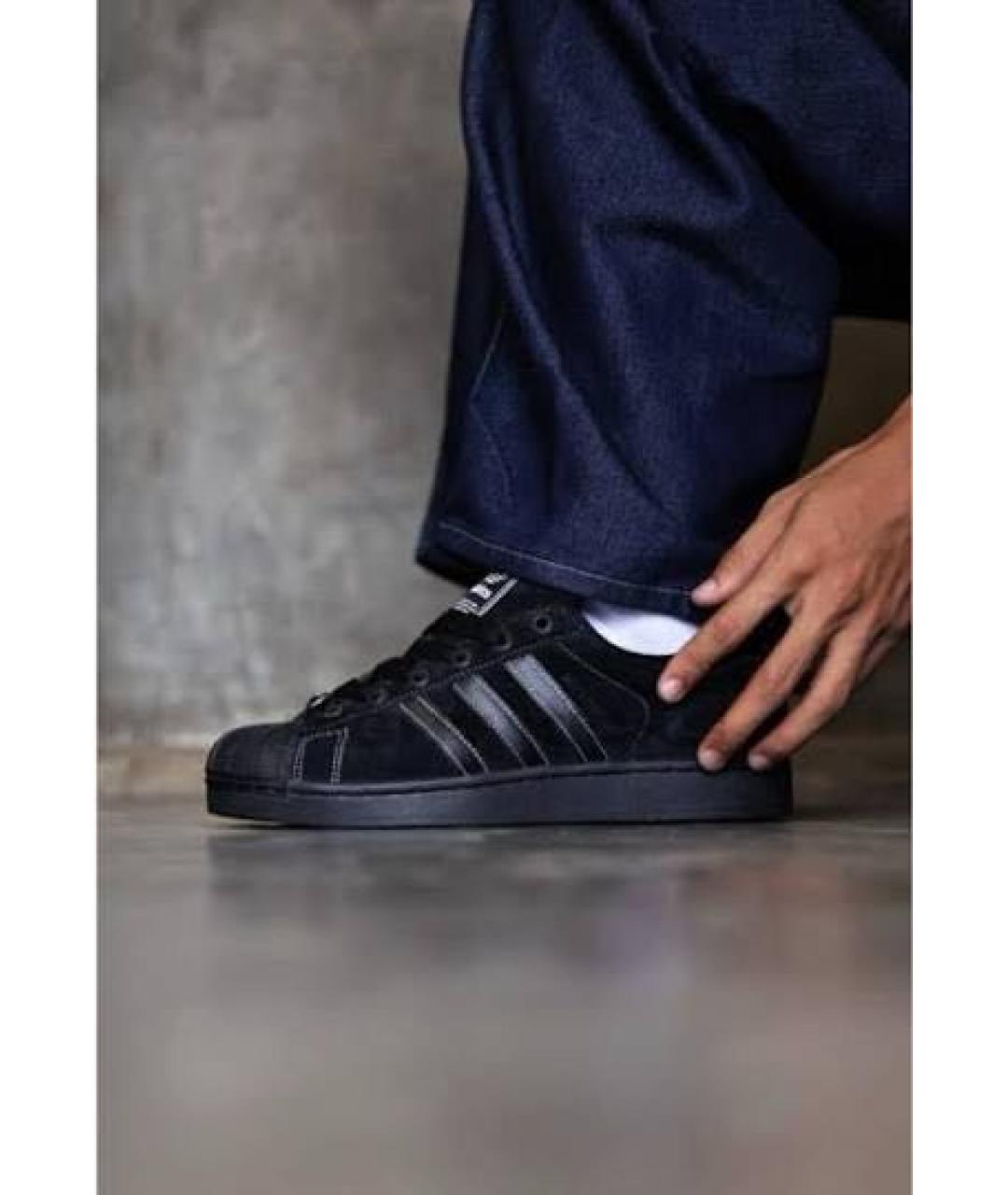 ADIDAS Черные замшевые низкие кроссовки / кеды, фото 3