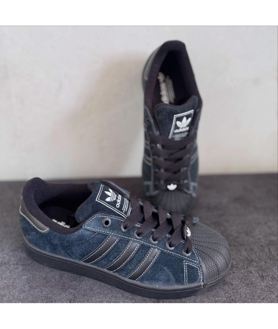 ADIDAS Черные замшевые низкие кроссовки / кеды, фото 2