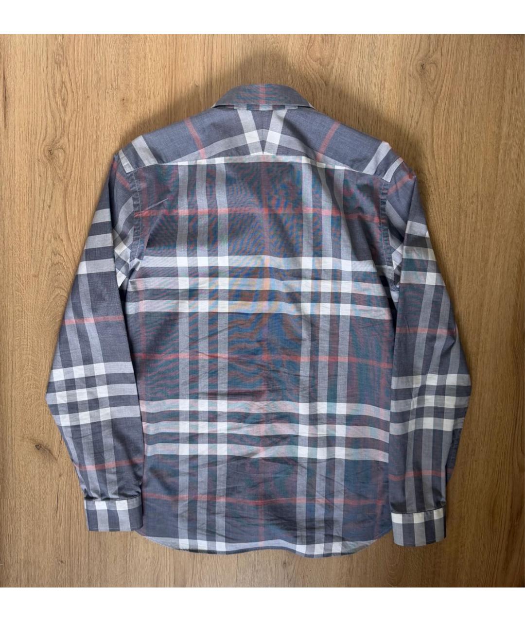BURBERRY Темно-синяя хлопковая кэжуал рубашка, фото 2
