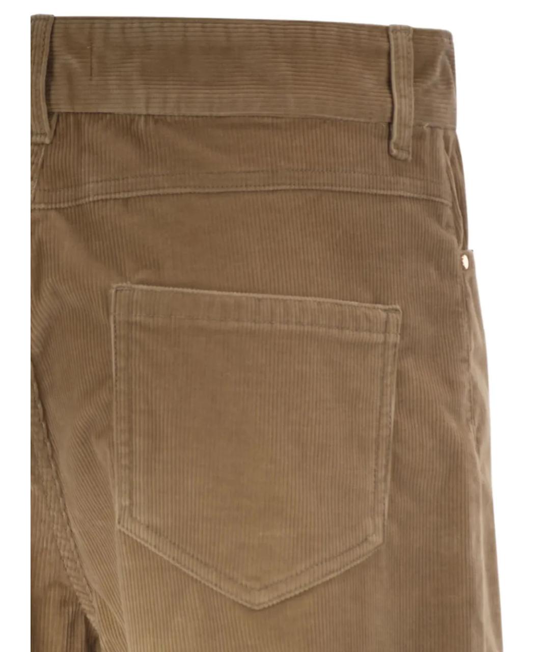 MAX MARA STUDIO Бежевые хлопковые прямые брюки, фото 4
