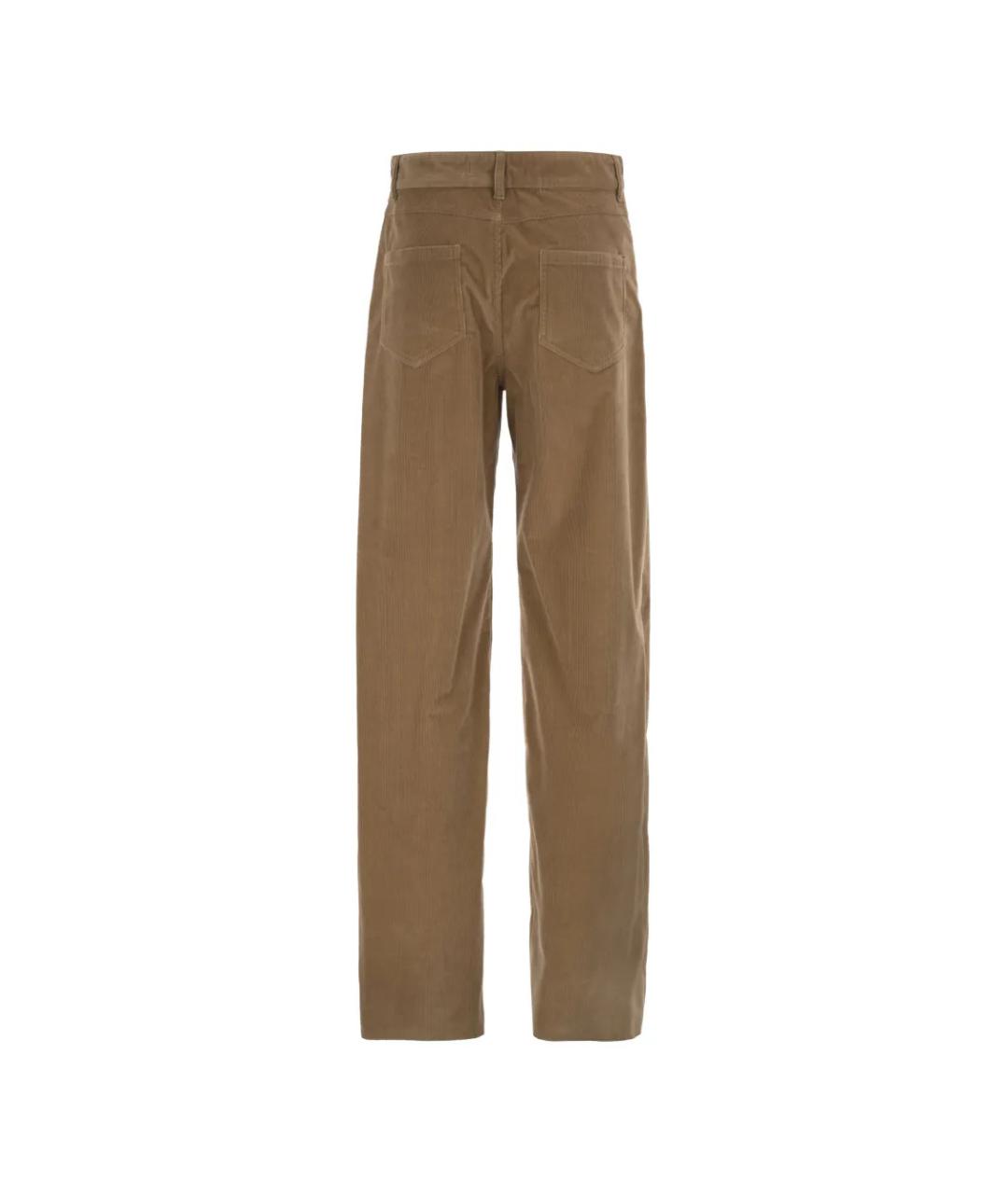 MAX MARA STUDIO Бежевые хлопковые прямые брюки, фото 2