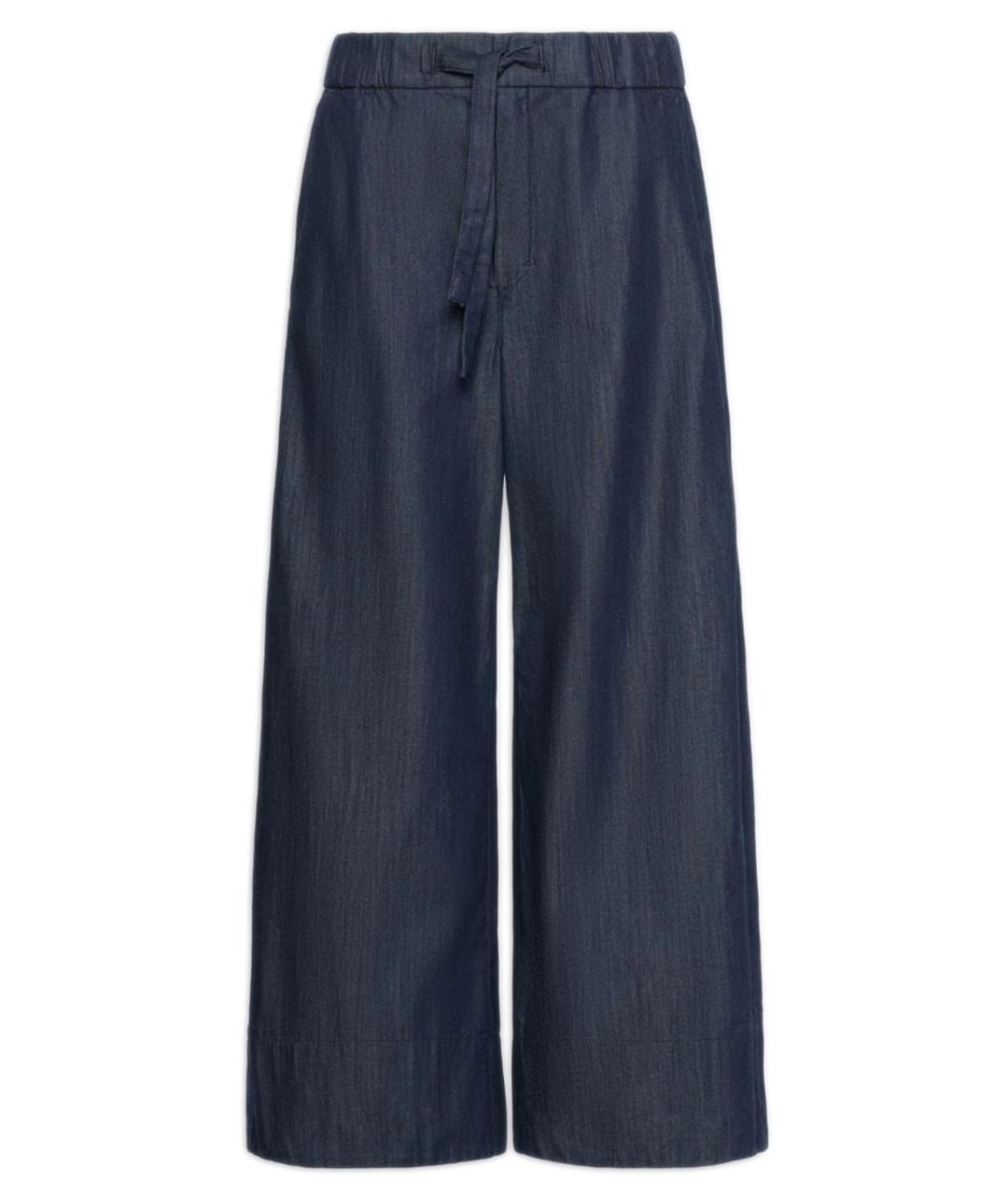 MAX MARA Синие хлопковые прямые брюки, фото 1