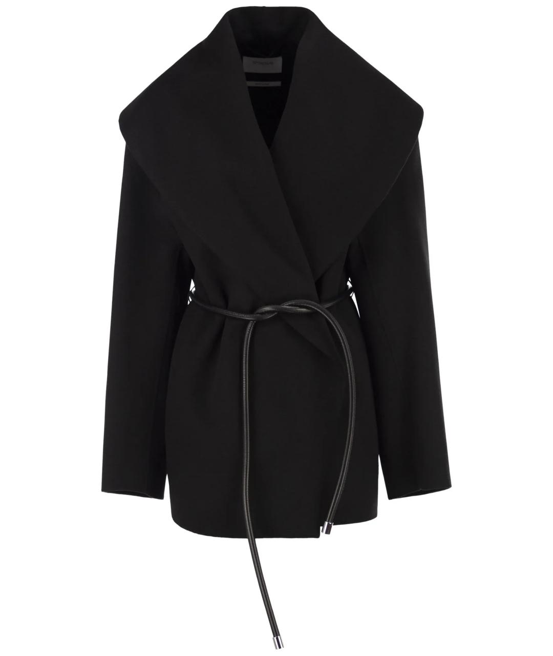 SPORTMAX Черное шерстяное пальто, фото 1
