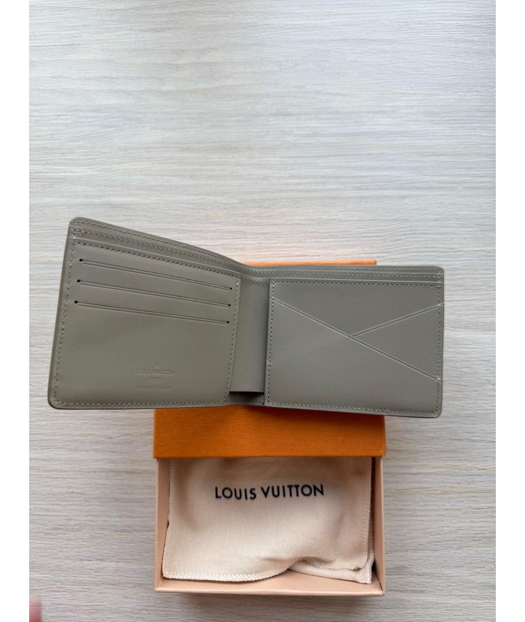 LOUIS VUITTON Бежевый кожаный кошелек, фото 3