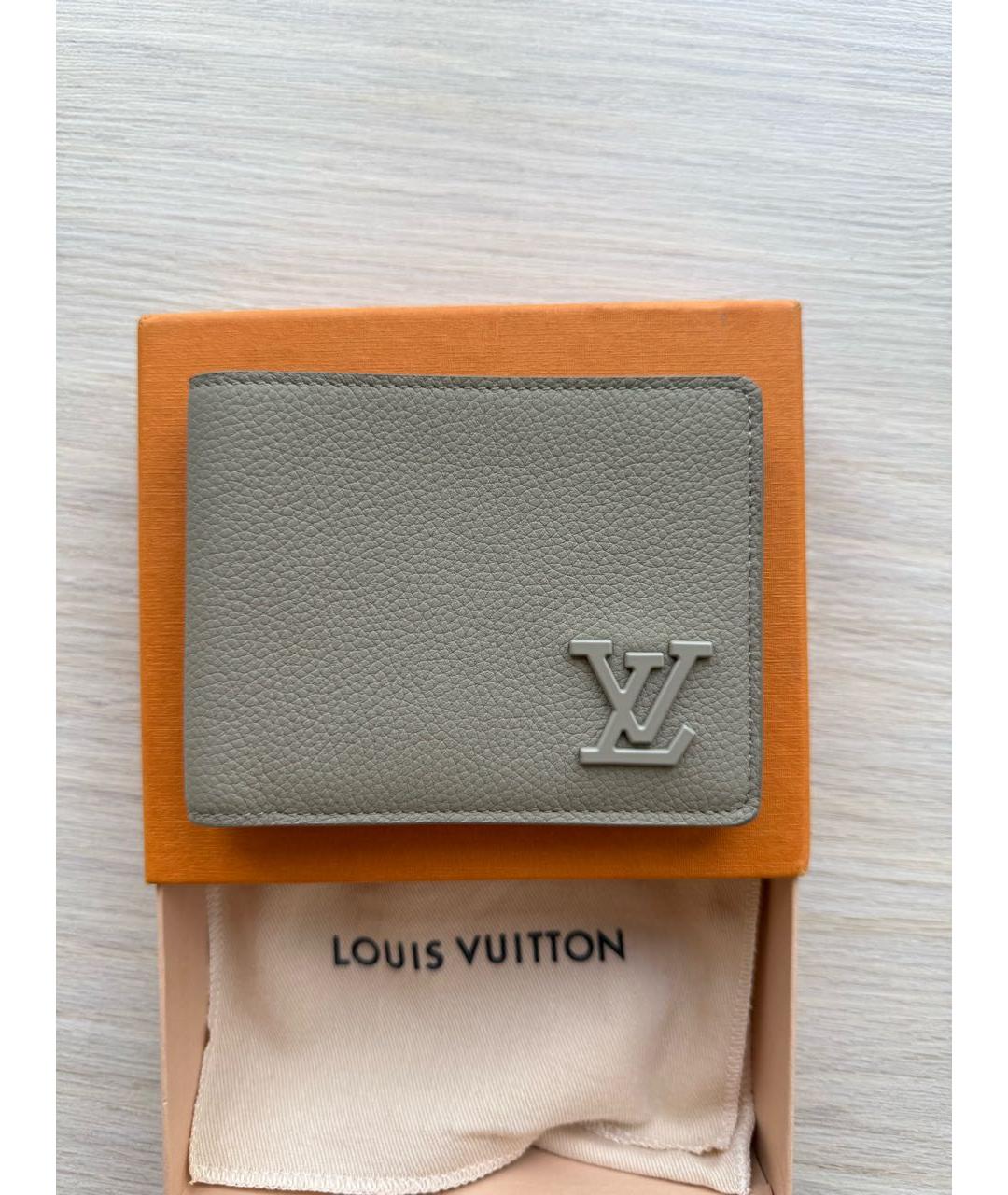LOUIS VUITTON Бежевый кожаный кошелек, фото 8