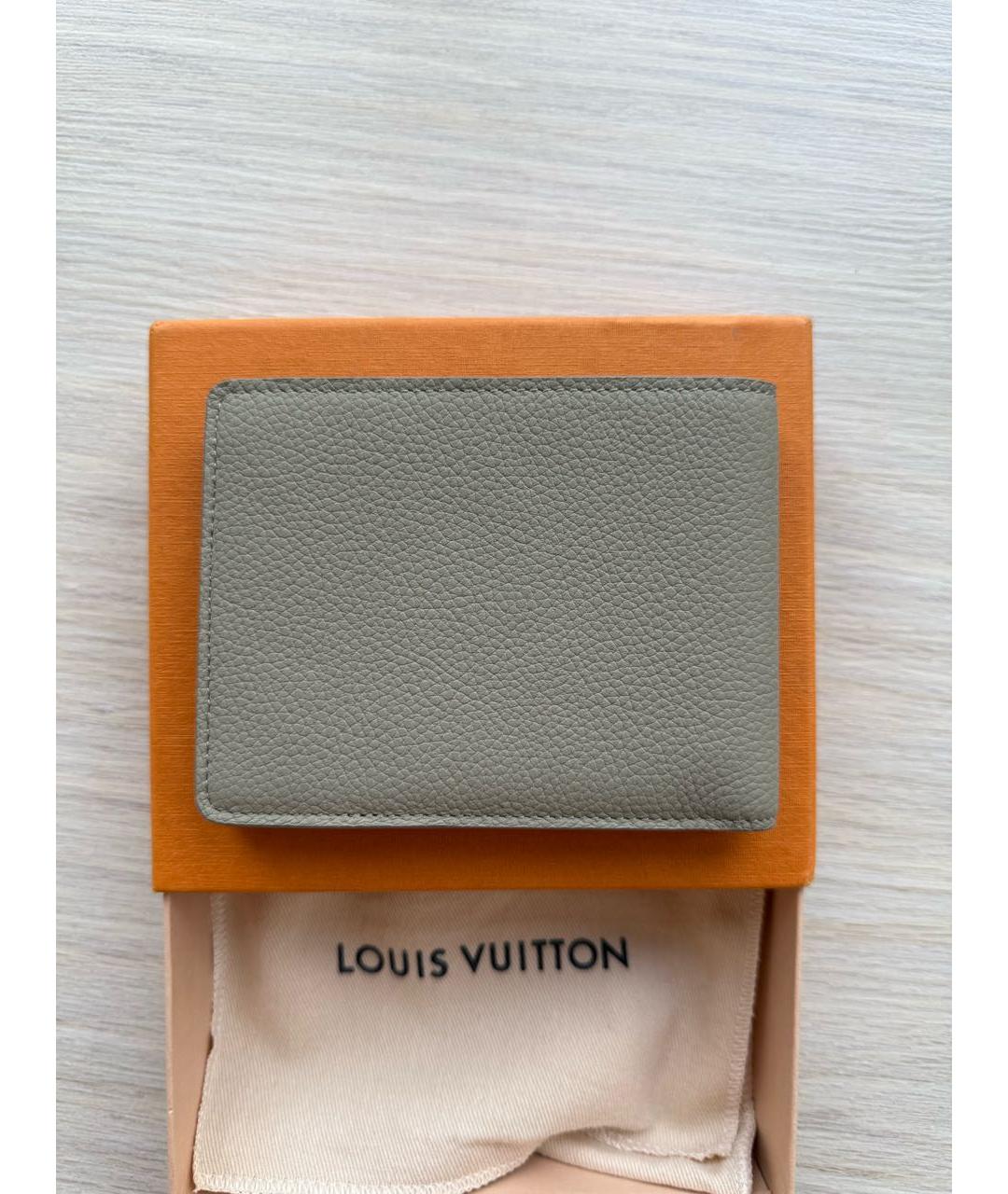 LOUIS VUITTON Бежевый кожаный кошелек, фото 2
