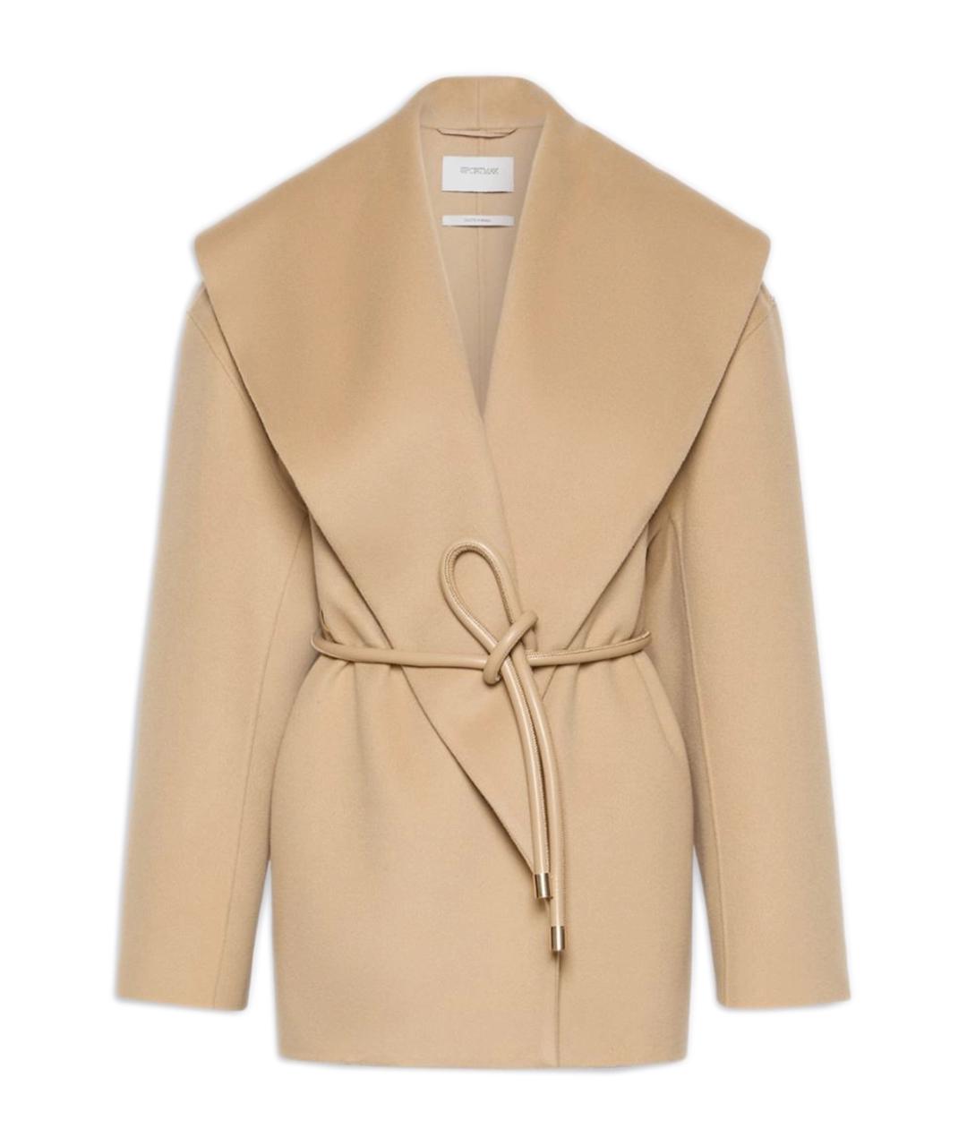SPORTMAX Бежевое шерстяное пальто, фото 1
