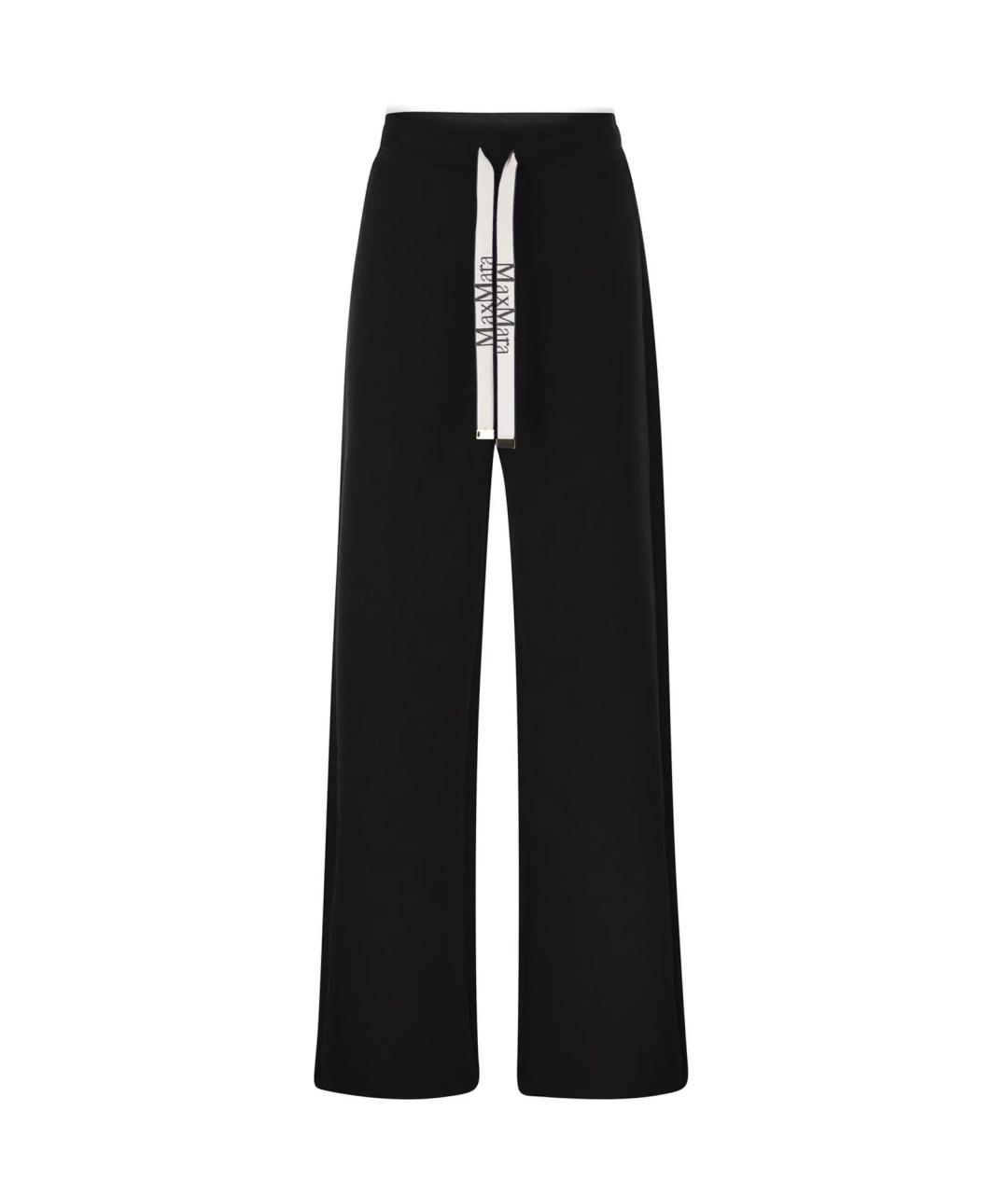 'S MAX MARA Черные хлопковые прямые брюки, фото 1