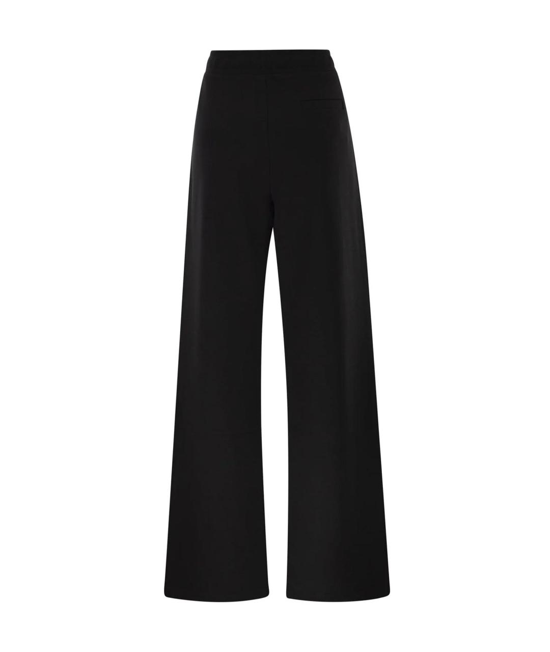 'S MAX MARA Черные хлопковые прямые брюки, фото 2