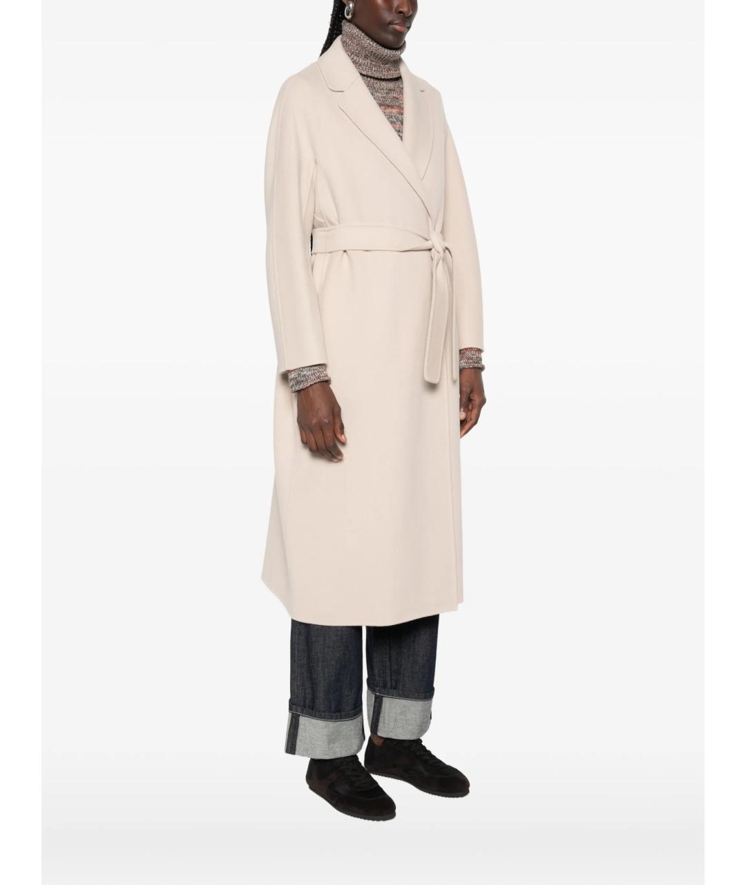 'S MAX MARA Бежевое шерстяное пальто, фото 3