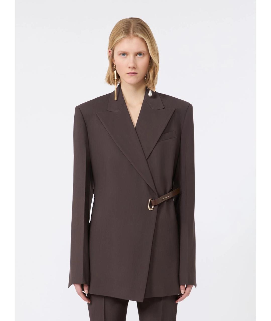 SPORTMAX Коричневый вискозный жакет/пиджак, фото 3