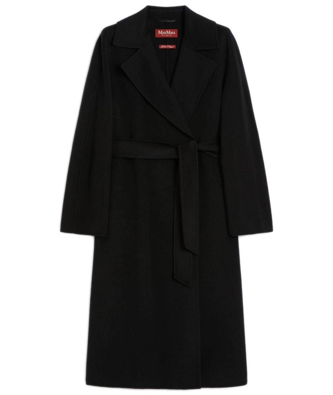 MAX MARA STUDIO Черное шерстяное пальто, фото 1