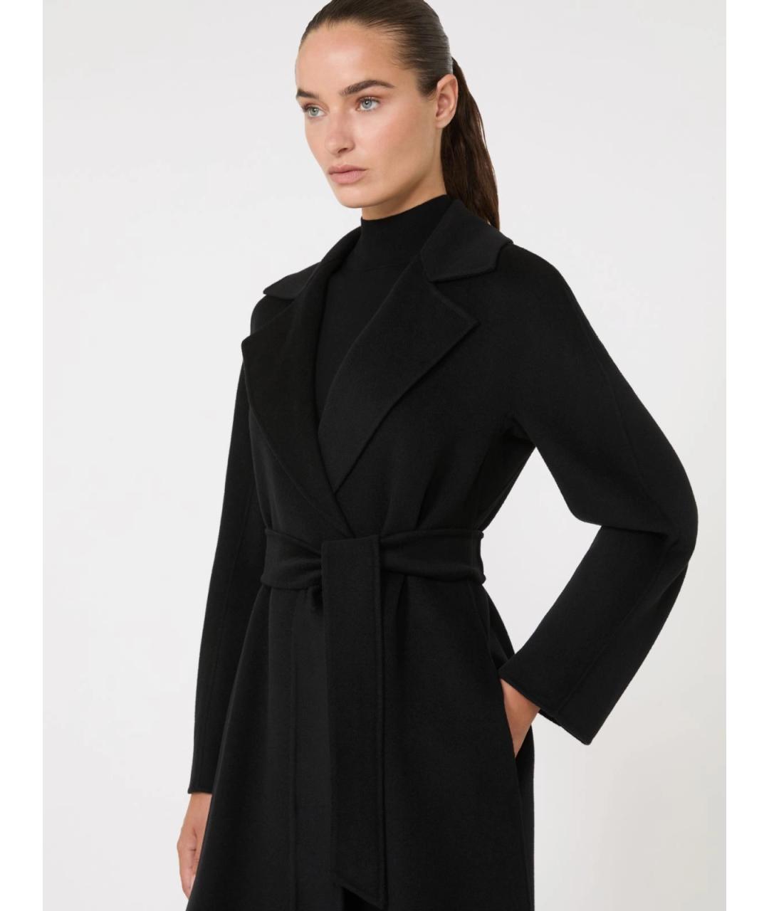 MAX MARA STUDIO Черное шерстяное пальто, фото 4