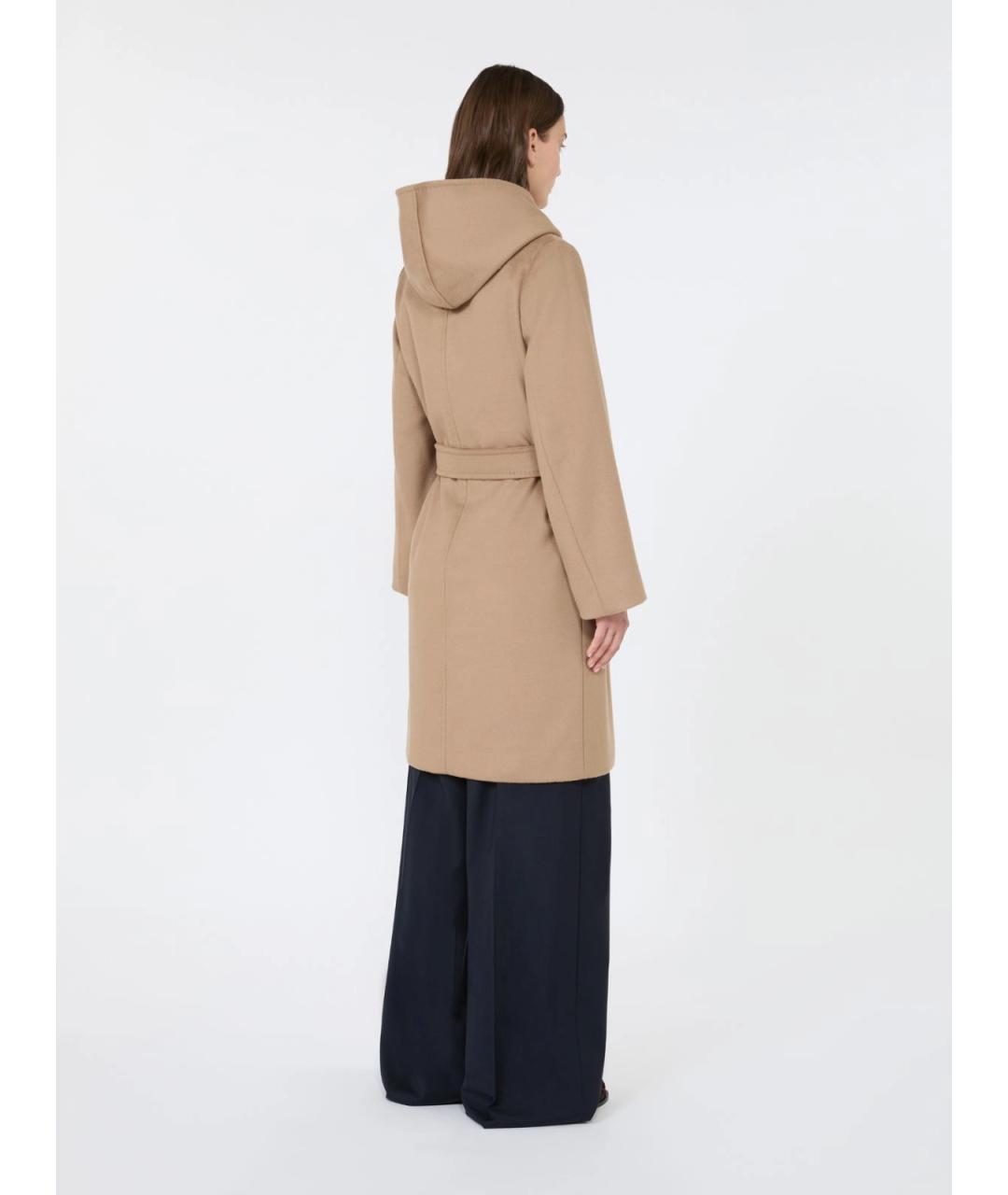 MAX MARA STUDIO Бежевое шерстяное пальто, фото 4