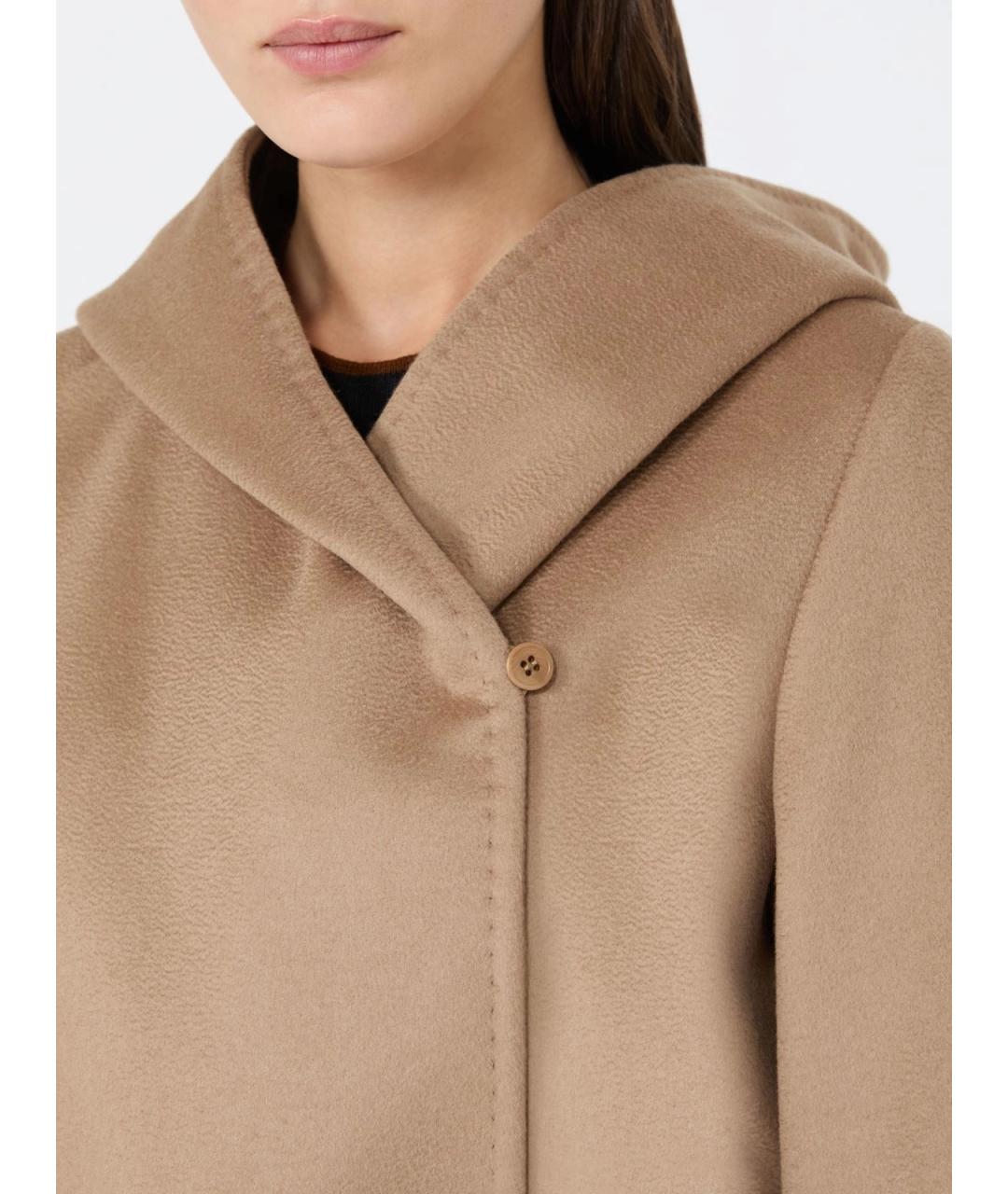 MAX MARA STUDIO Бежевое шерстяное пальто, фото 5