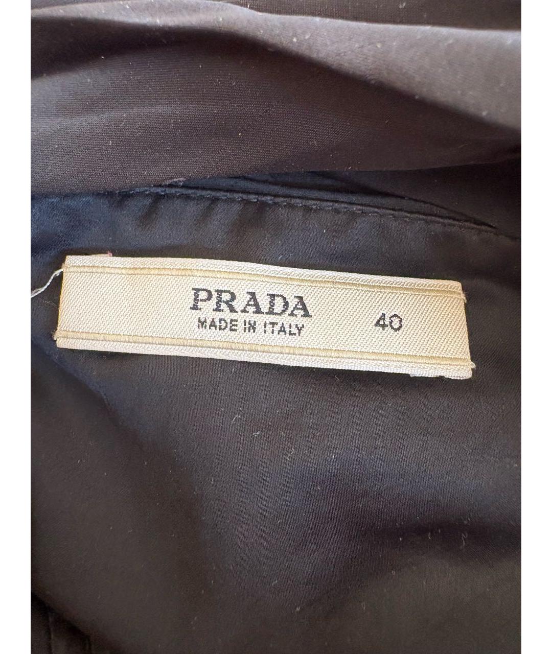 PRADA Черная шелковая юбка миди, фото 4