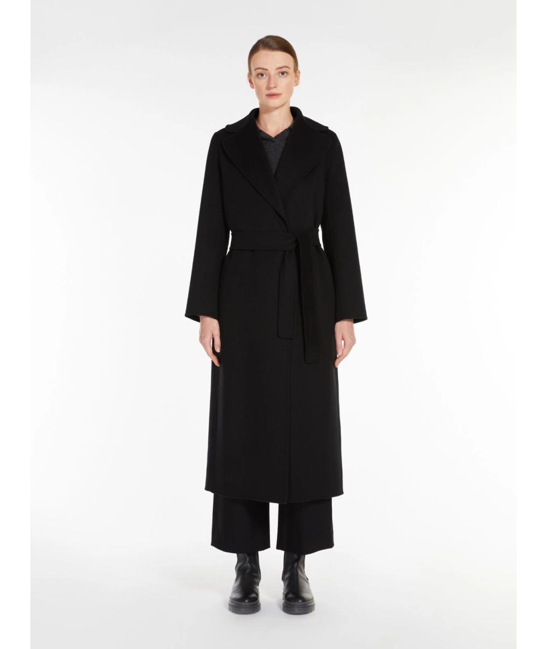 'S MAX MARA Черное шерстяное пальто, фото 3