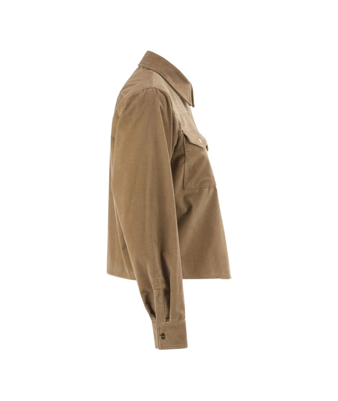 MAX MARA STUDIO Бежевая хлопковая рубашка, фото 3