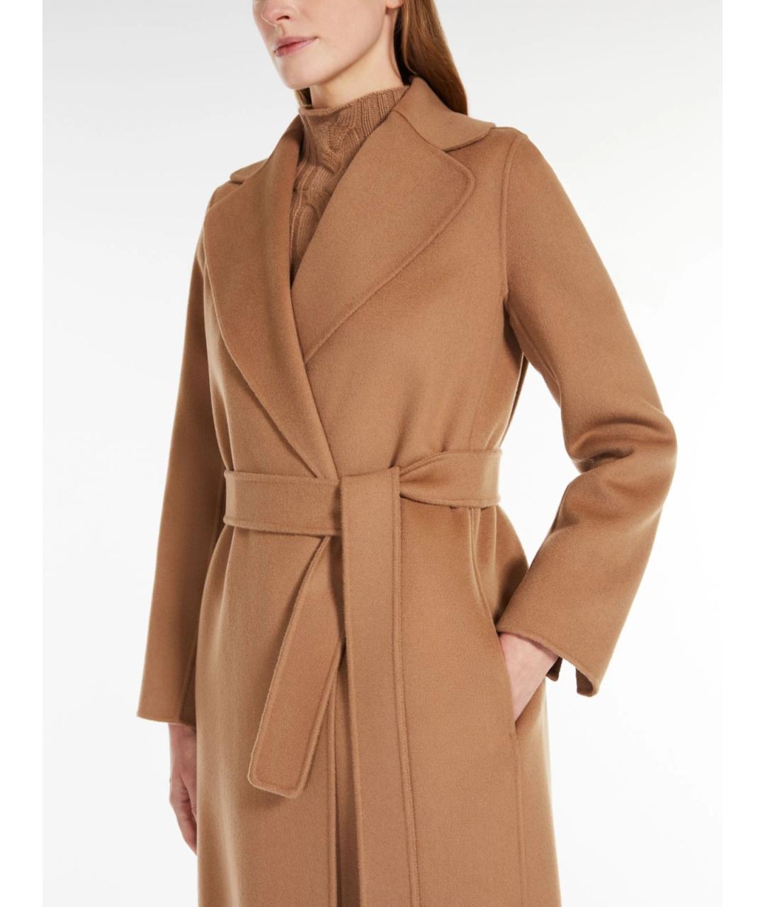 'S MAX MARA Коричневое шерстяное пальто, фото 5