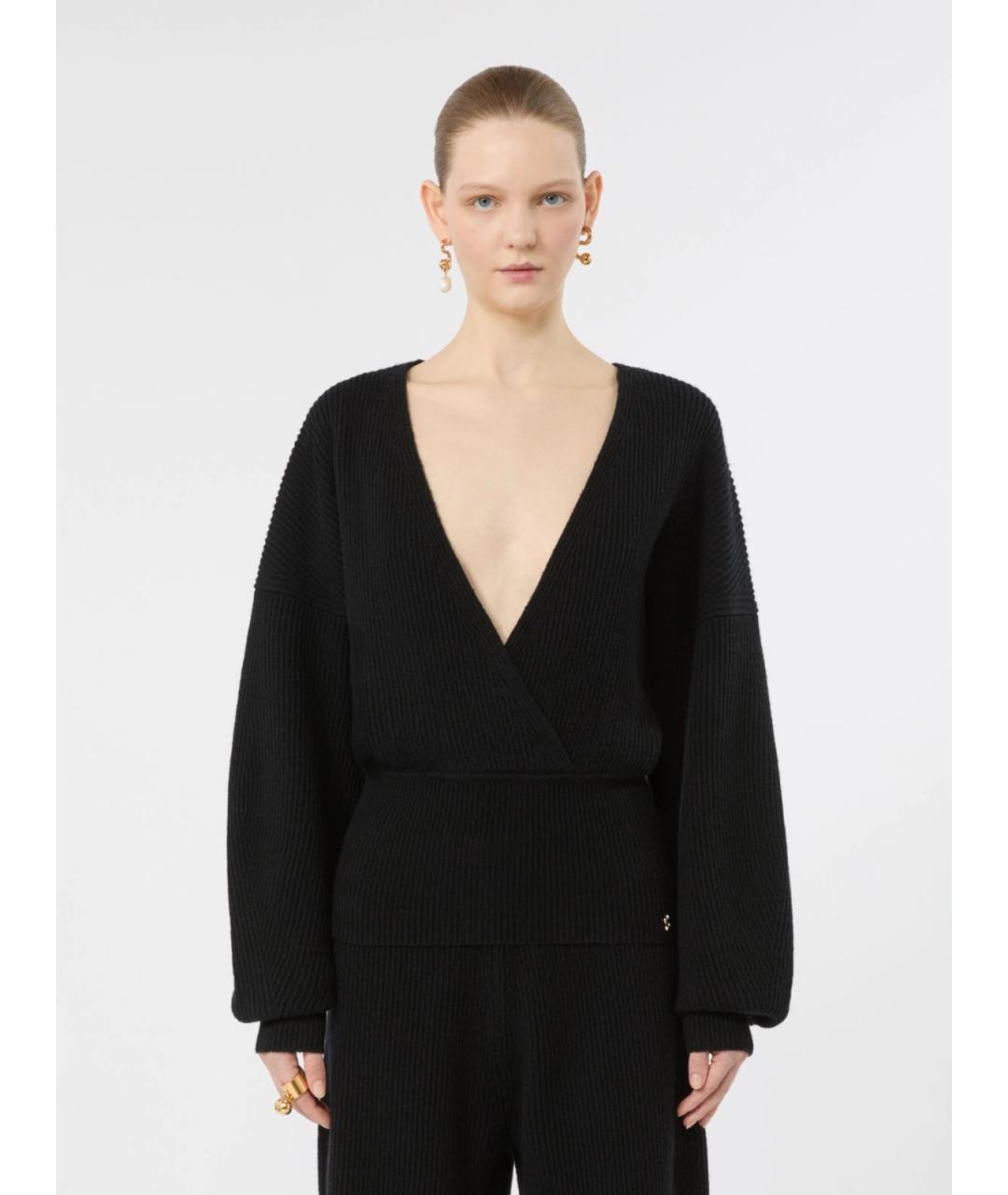 SPORTMAX Черный шерстяной джемпер / свитер, фото 3